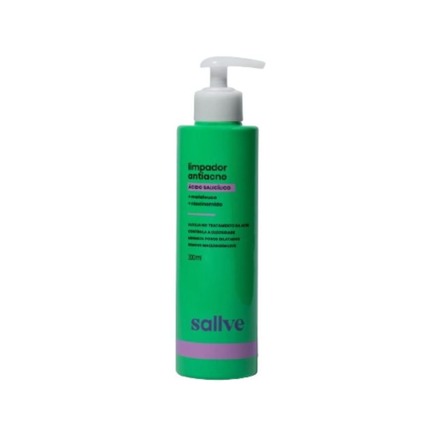 Sallve Gel de Limpeza Facial Antiacne com Ácido Salicílico 300ml