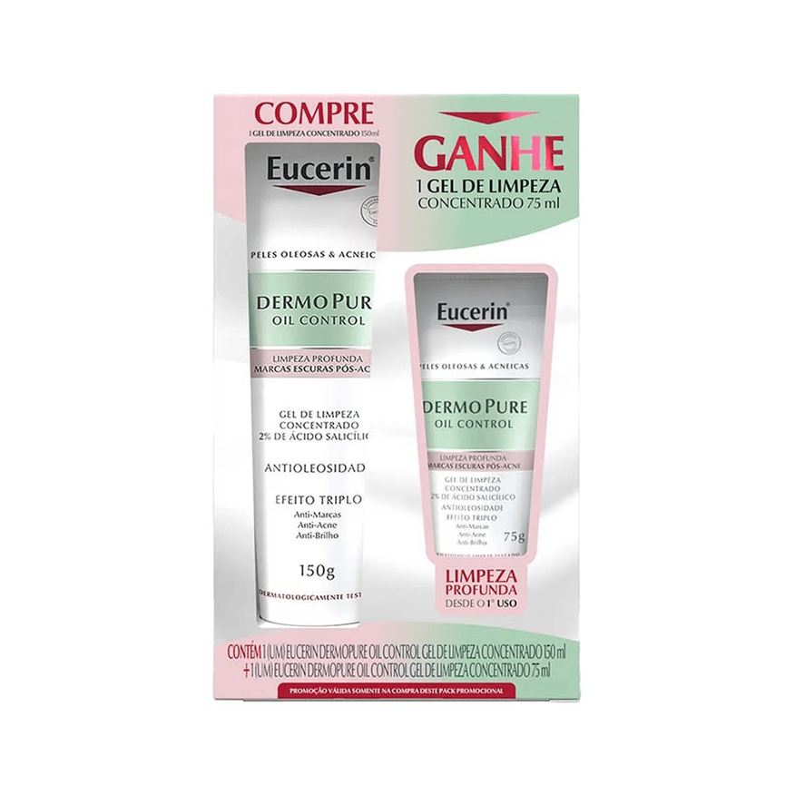 Eucerin Kit Gel de Limpeza Facial Concentrado 150ml 1 Unidade + Gel de Limpeza Facial Eucerin Concentrado 75ml 1 Unidade