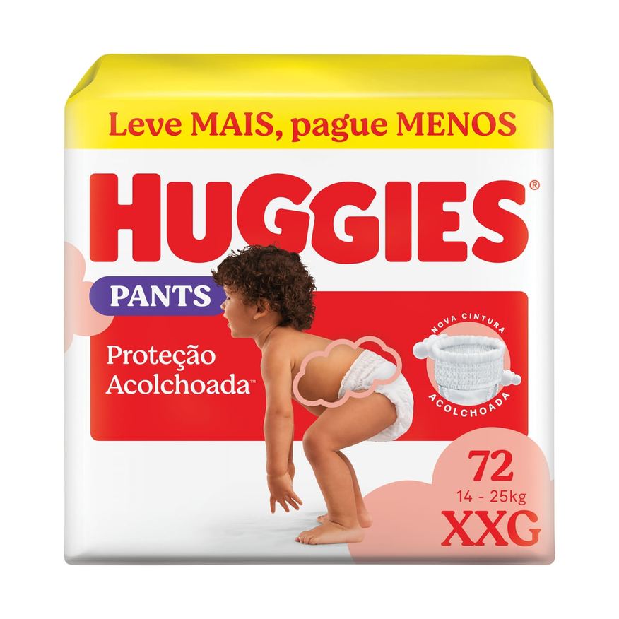 Huggies Fralda Pants Proteção Acolchoada XXG 72 Unidades