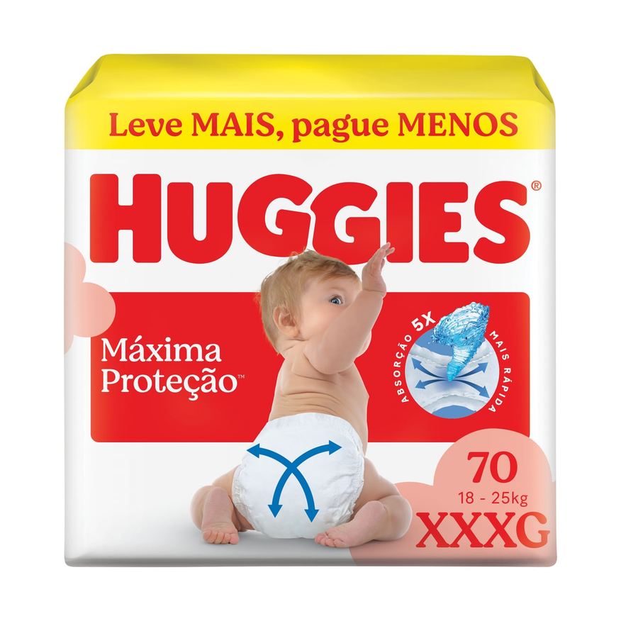 Huggies Fralda Máxima Proteção XXXG 70 Unidades