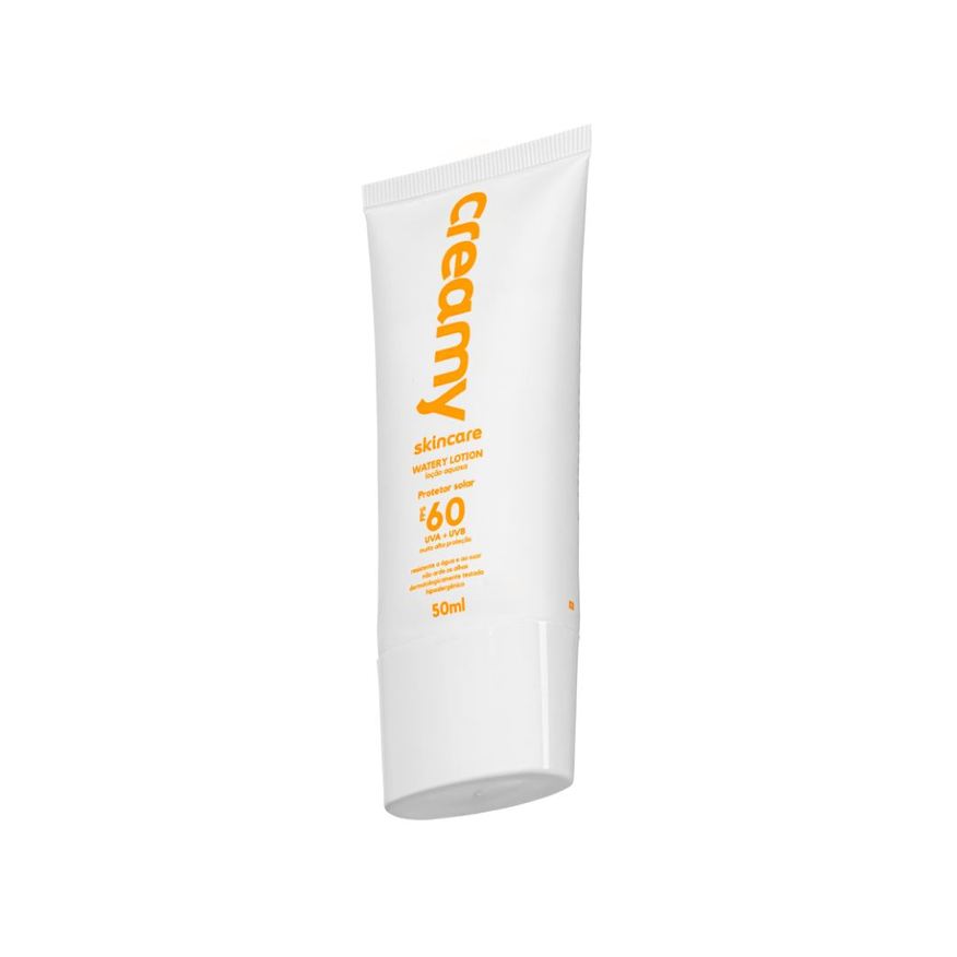 Creamy Protetor Solar Watery Lotion FPS60 Toque Seco Resistente à Água 50ml