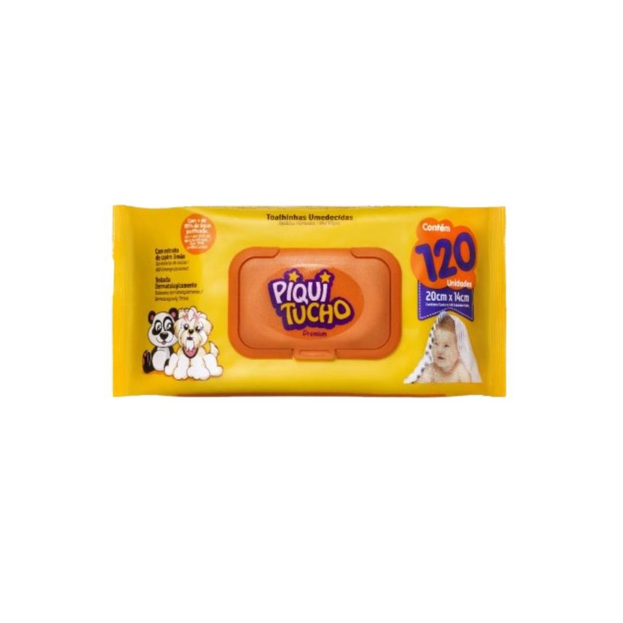 Piquitucho Toalhas Umedecidas Premium 120 Unidades
