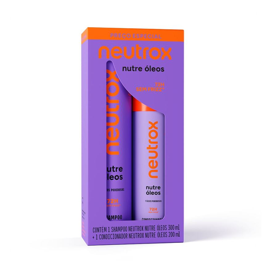 Neutrox Kit Shampoo Nutre Óleos 300ml 1 Unidade + Condicionador Neutrox Nutre Óleos 200ml 1 Unidade