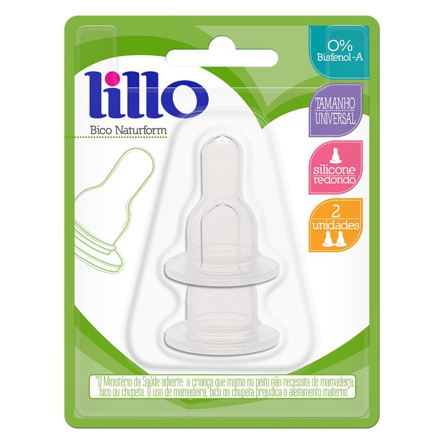 Lillo Bico para Mamadeira Natuform Redondo Silicone Tamanho Universal 2 Unidades