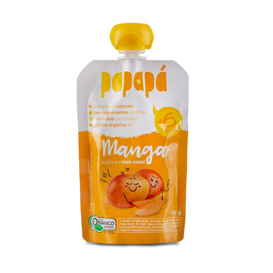 Papapá Papinha Infantil Orgânica Sabor Manga +6 meses 100g