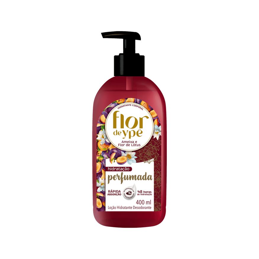 Ype Loção Corporal Flor de Ypê Hidratante Desodorante Ameixa e Flor de Lótus 400ml