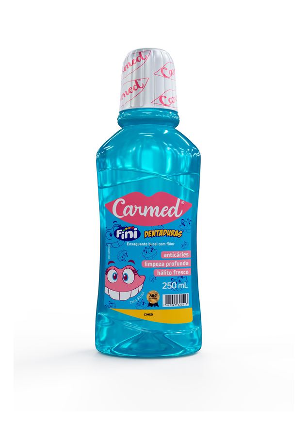 Carmed Enxaguante Bucal Fini Dentaduras com Flúor Zero Álcool 250ml