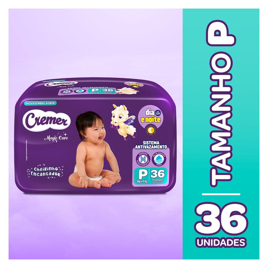 Cremer Fralda Magic Care Dia e Noite P 36 Unidades