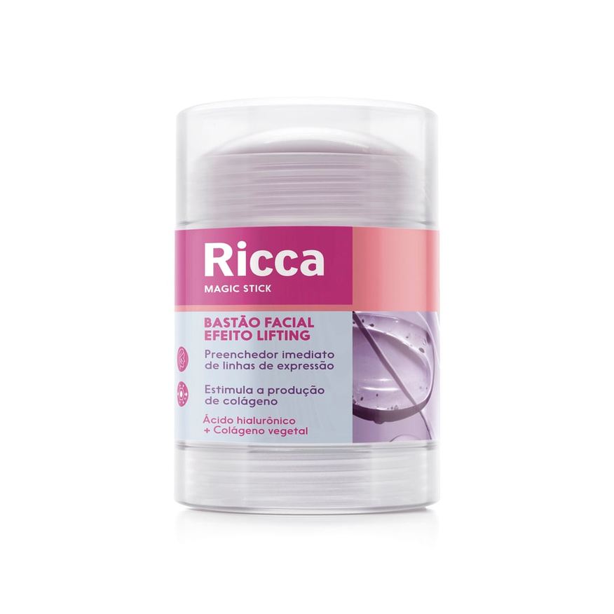 Ricca Bastão Facial Magic Stick Efeito Lifting Ácido Hialurônico e Colágeno Vegetal Stick 30g