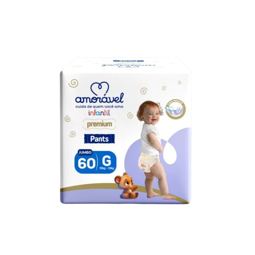 Amoravel Fralda Amorável Pants G 60 Unidades