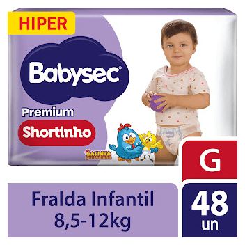 Babysec Fralda Premium Shortinho Galinha Pintadinha G 48 Unidades