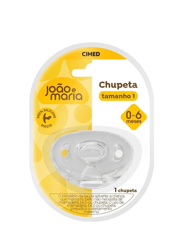 Joao e Maria Chupeta João e Maria Ortodôntica de 0 a 6 meses Silicone Branco Tamanho 1 1 Unidade