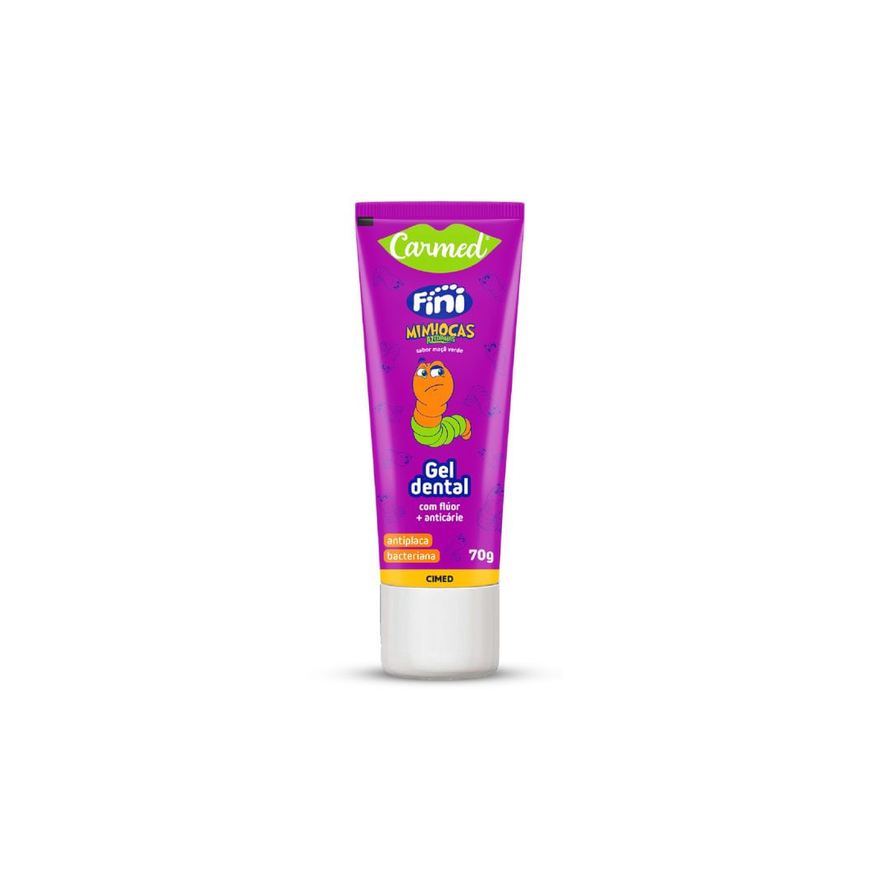 Carmed Gel Dental Fini Minhoca Anticáries com Flúor 70g