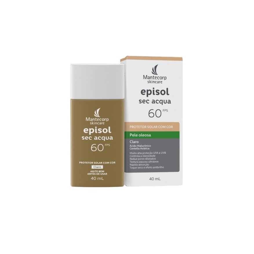 Episol Protetor Solar Facial Sec Acqua FPS60 Claro 40ml