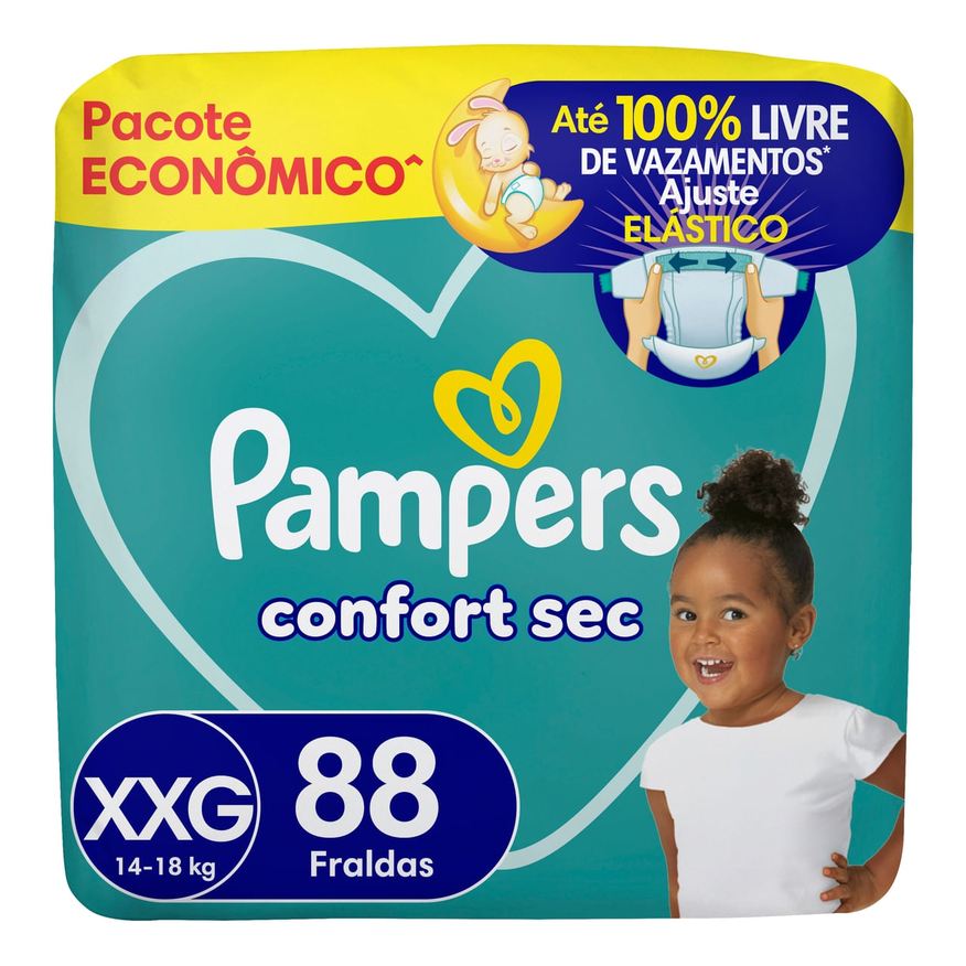 Pampers Fralda Confort Sec XXG 88 Unidades