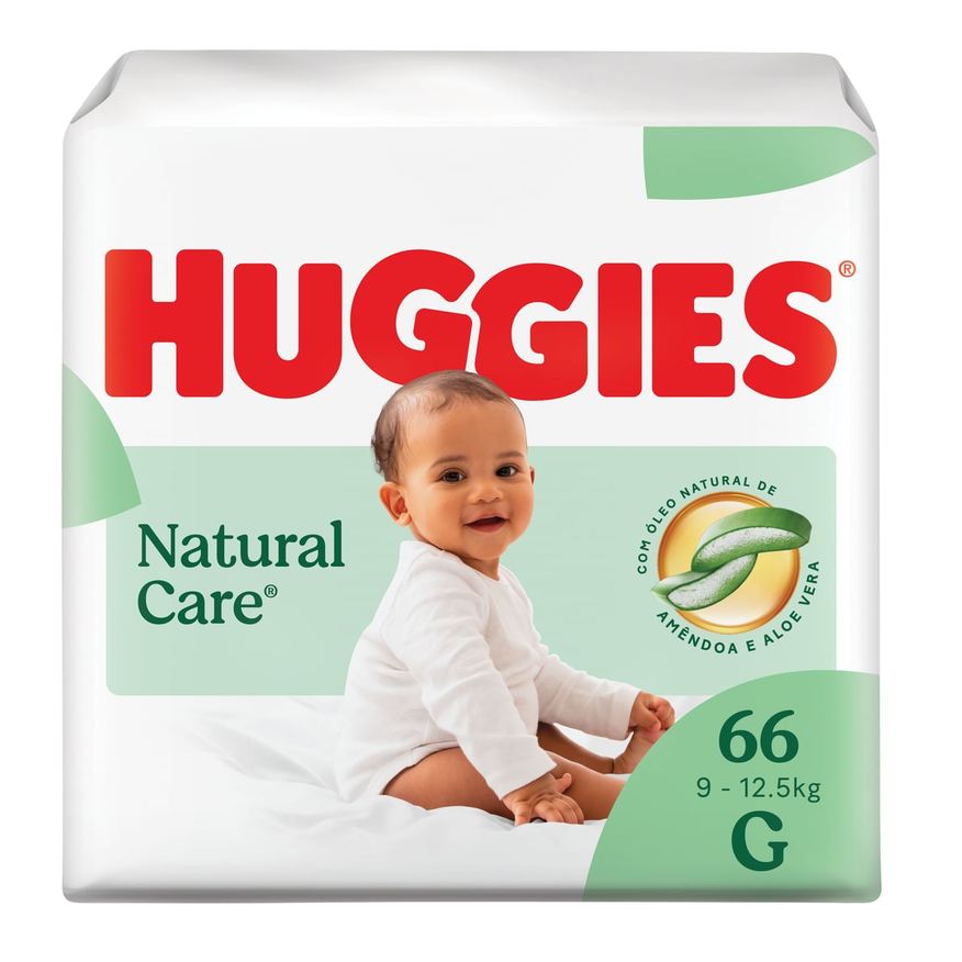 Huggies Fralda Descartável Premium Natural Care G - 66 Unidades