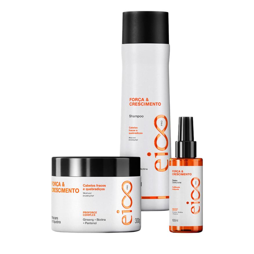 Eico Pro Kit Força e Crescimento - Shampoo 300ml + Máscara 300ml + Tônico 100ml