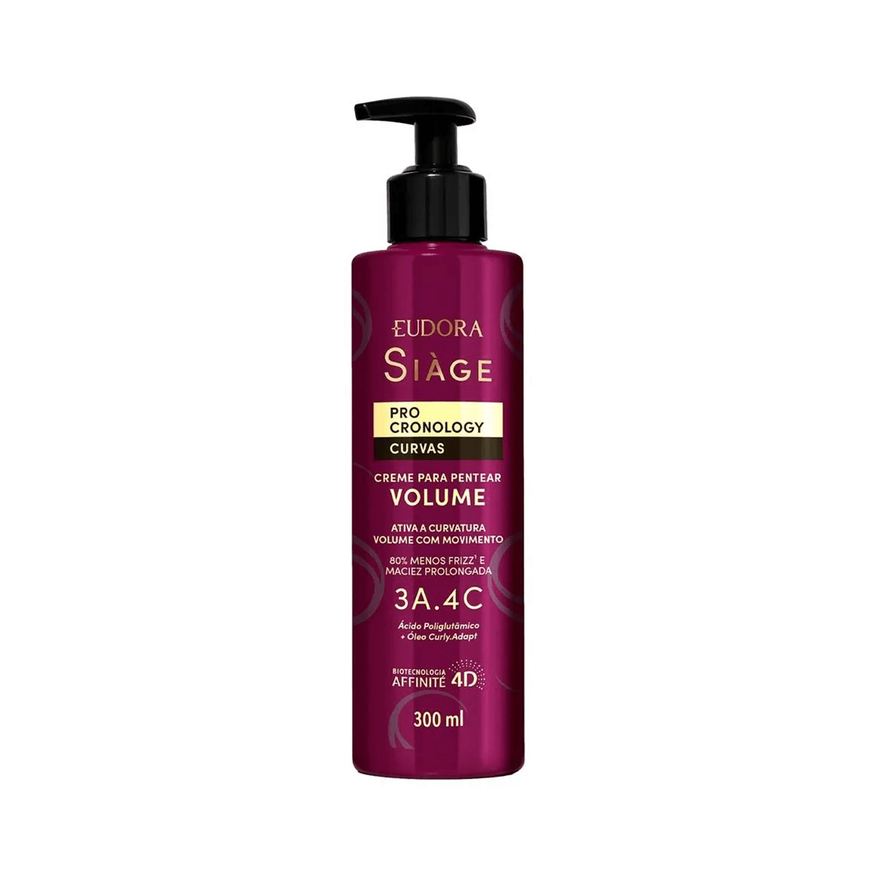 Siage Creme Para Pentear Eudora Siàge Pro Cronology Curvas Volume 300ml