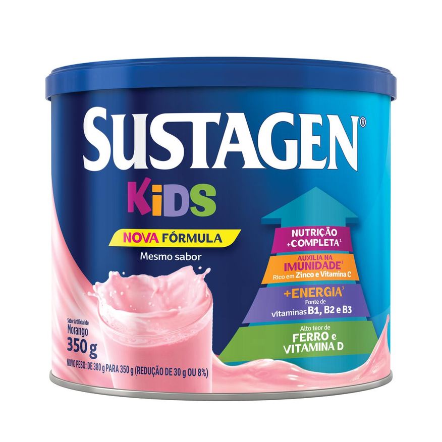 Sustagen Complemento Alimentar Infantil Kids Sabor Morango 350g