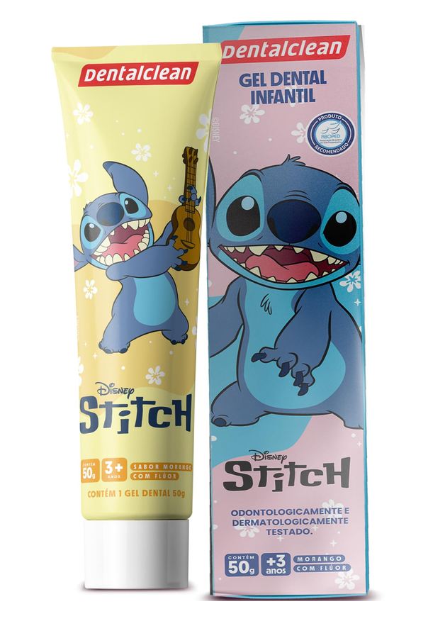 Dentalclean Gel Dental Dental Clean Stitch Com Flúor Morango 50g