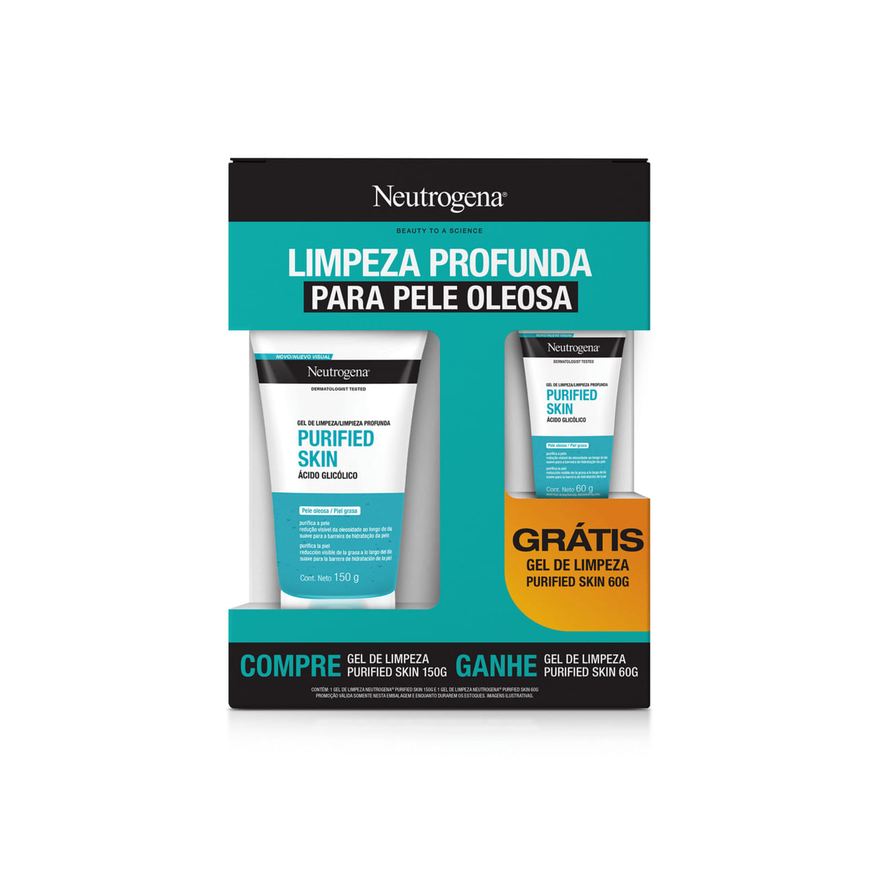 Neutrogena Kit Gel De Limpeza Purified Skin 150g Grátis Gel De Limpeza 60g