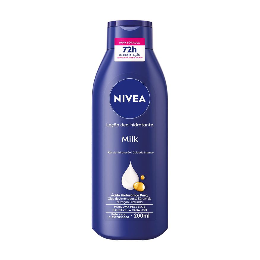 Nivea Loção Corporal Milk Hidratação Profunda Pele Seca a Extrasseca 200ml