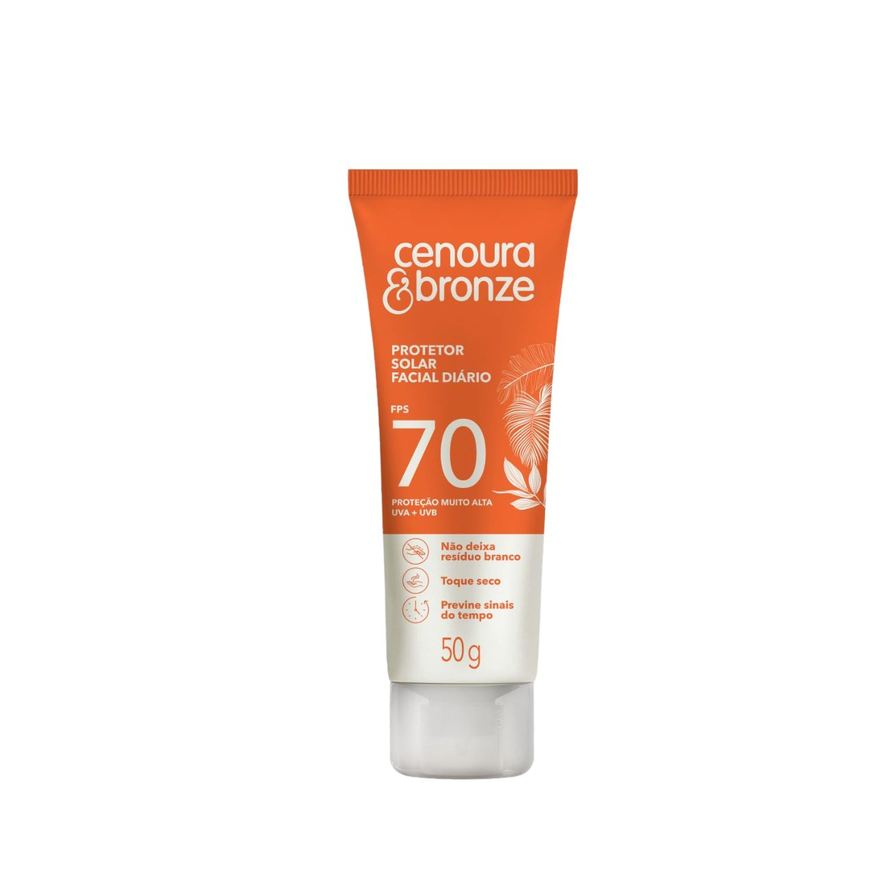Cenoura & Bronze Protetor Solar Facial Cenoura Bronze Toque Seco Fps70 50g