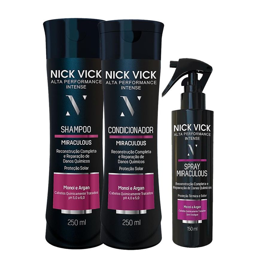 Nick Vick Kit Reestruturador - Shampoo - Condicionador - Spray