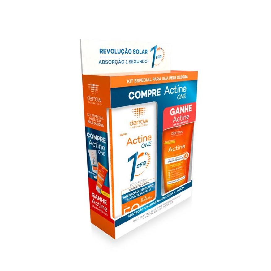 Actine Kit Protetor Solar Fps 50 Darrow One 40g Grátis Gel De Limpeza Dermatológico 40g