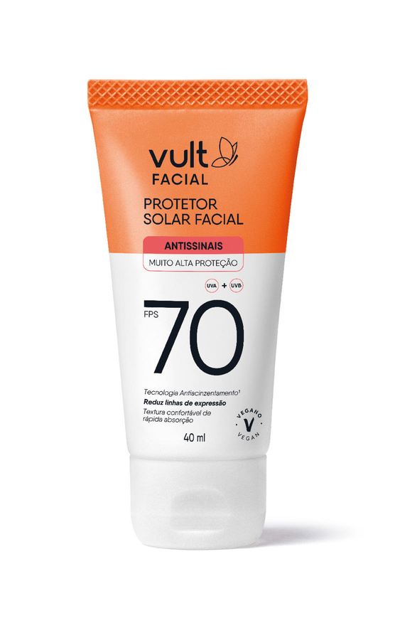 Vult Protetor Solar Facial Antissinais Fps70 40ml