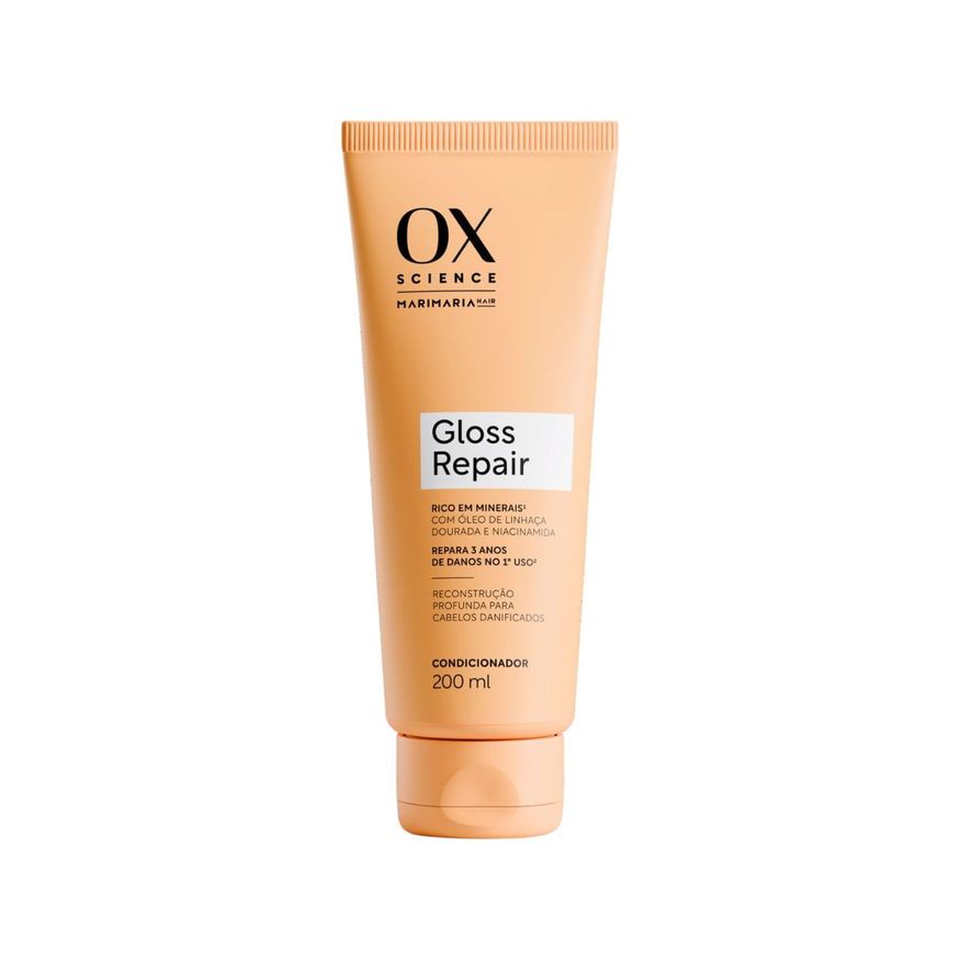 Ox Condicionador Mari Maria Hair Com Óleo De Linhaça Dourada E Niacinamida Science Gloss Repair 200ml