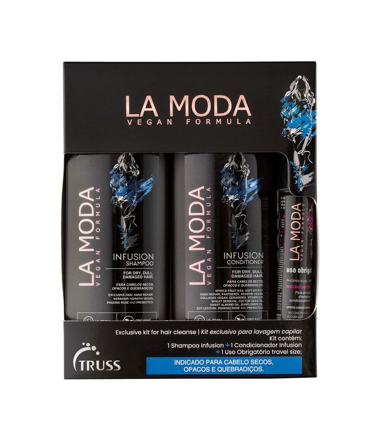 Truss Kit La Moda Infusion Shampoo 300ml 1 Uni + Condicionador 300ml 1 Uni + Finalizador Uso Obrigatório 30ml 1 Uni