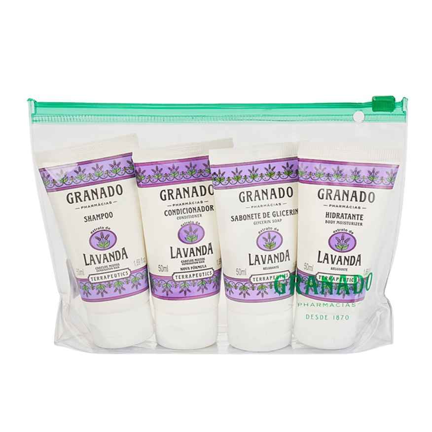 Granado Kit Terrapeutics Necessarie Lavanda 1 Shampoo 50ml + 1 Condicionador 50ml + 1 Sabonete 40ml + 1 Hidratante 50ml