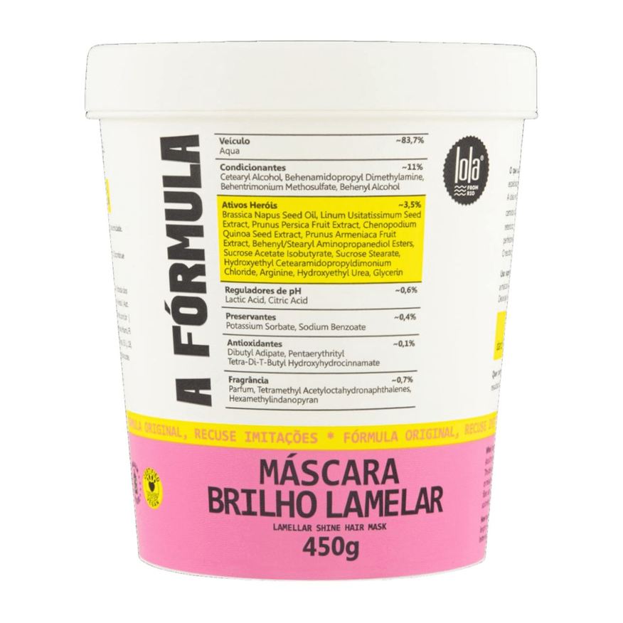 Lola Máscara Capilar From Rio A Fórmula Brilho Lamelar 450g