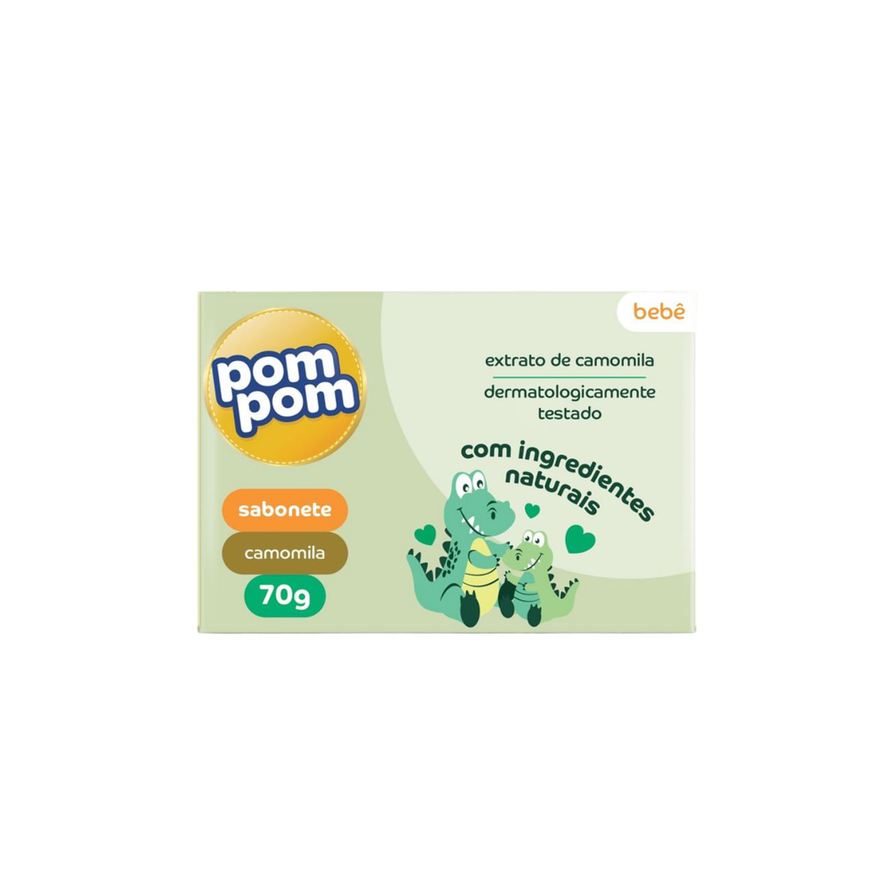 Pompom Sabonete Em Barra Infantil Pom Pom Camomila E Erva Cidreira 70g