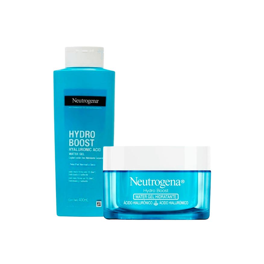 Neutrogena Kit Boost Water Hidratante Corporal Water Gel com Ácido Hialurônico 400ml + Hidratante Facial Neutrogena Water Gel 50g
