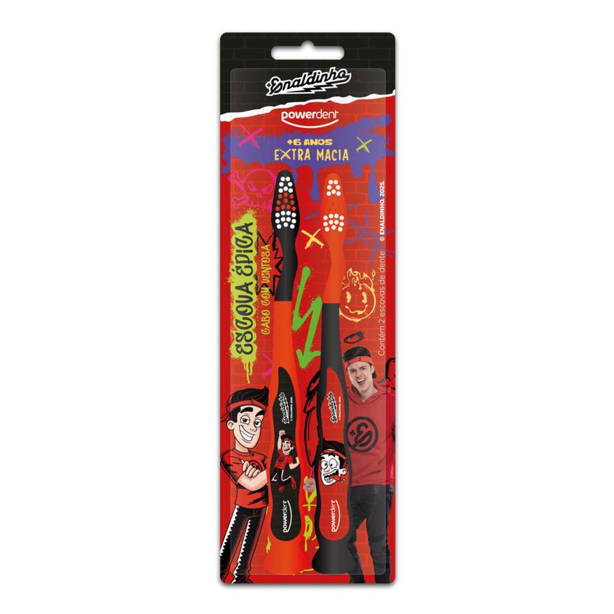 Powerdent Escova De Dente Infantil Enaldinho 2 Unidades