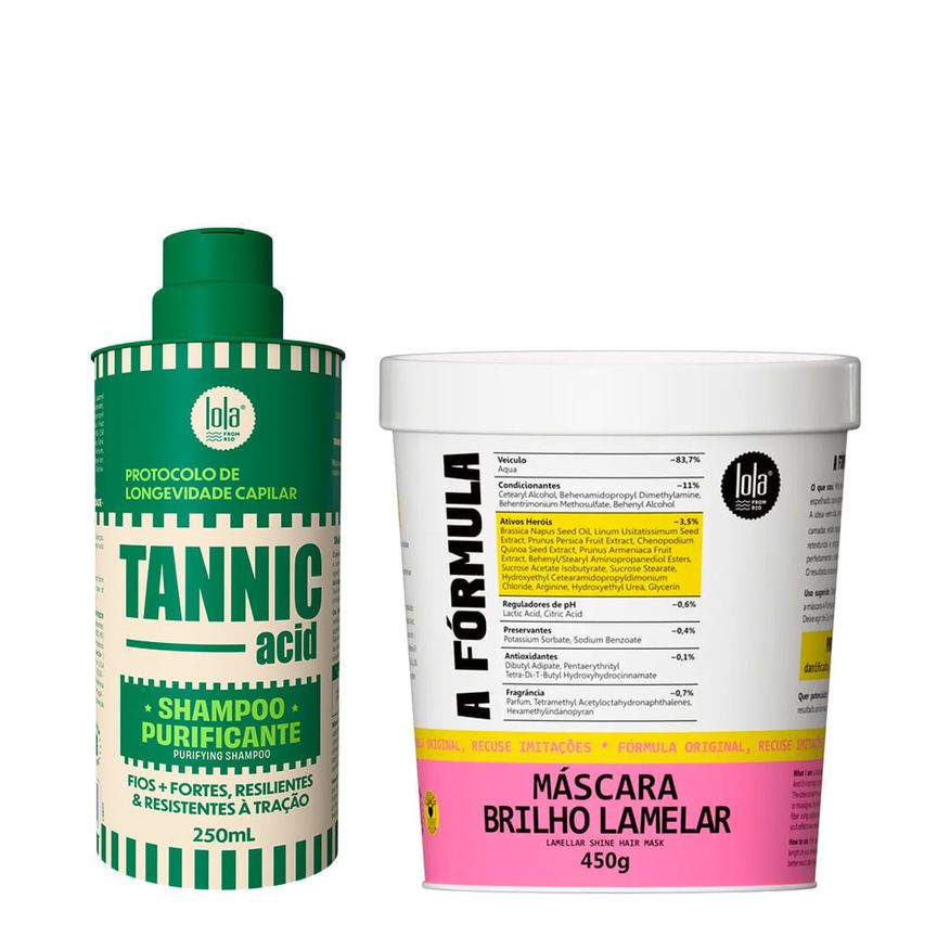Lola From Rio - Tannic - Kit Shampoo 250ml + A Fórmula Máscara 450g