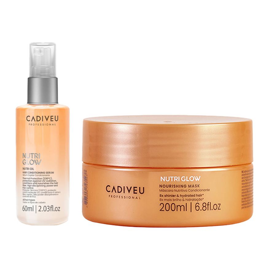 Cadiveu Professional - Kit Nutri Glow - Máscara + Óleo Capilar - 200ml + 60ml