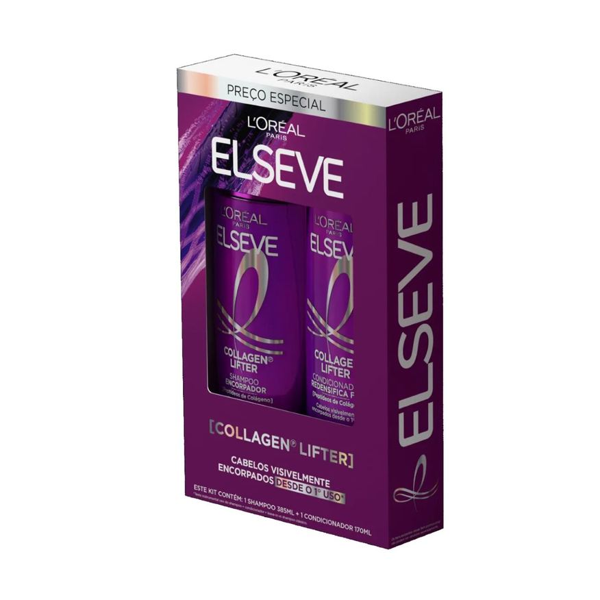 Elseve Kit Shampoo 385ml + Condicionador Collagen Lifter 170ml