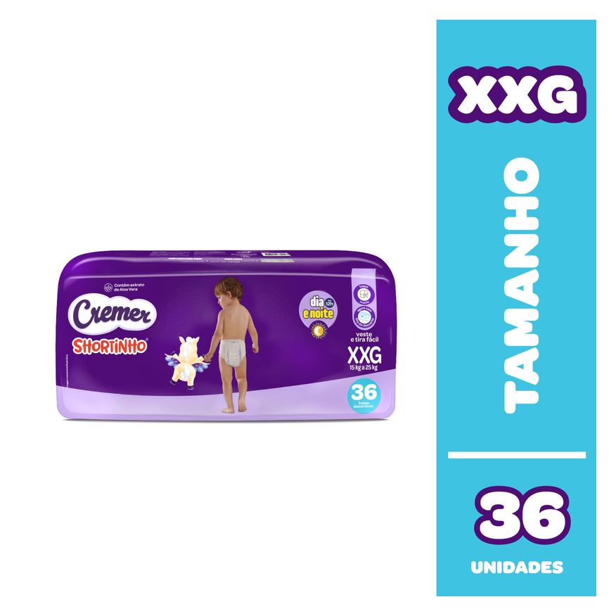Cremer Fralda Shortinho Dia E Noite Xxg 36 Unidades