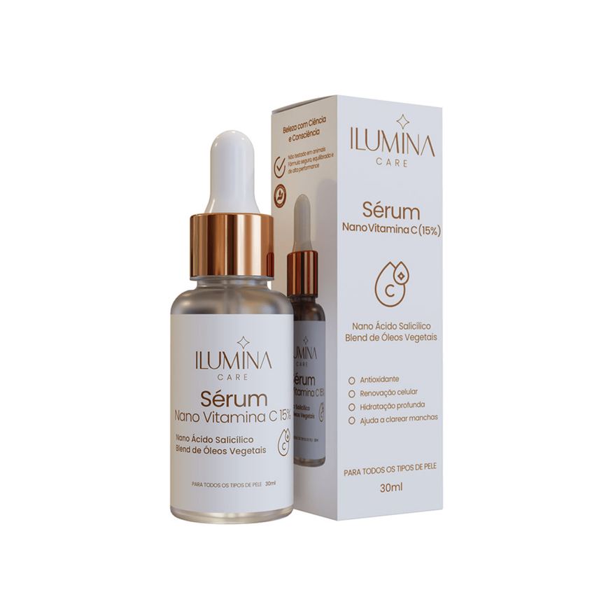 Ilumina Care Sérum Facial Vitamina C 15% Clareador de Manchas 30ml