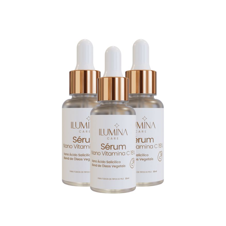 Ilumina Care Kit 3 Sérum Vitamina C 15% Clareador Manchas