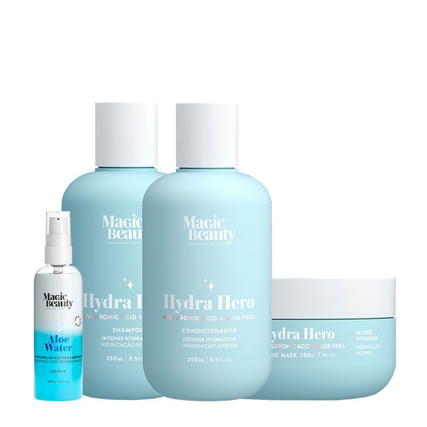 Magic Beauty Kit Hydra Hero - Shampoo 250ml + Condicionador 250ml + Máscara 200g + Leave-In 120ml