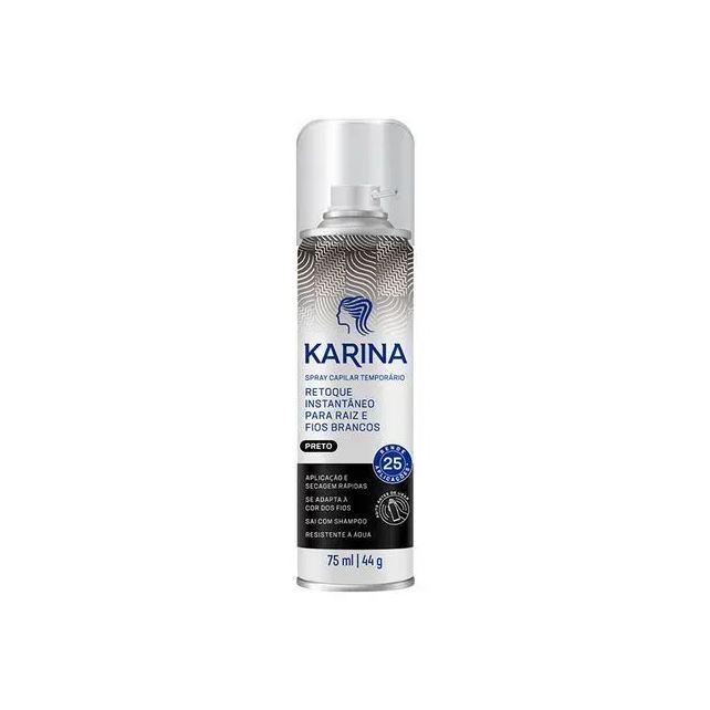 Karina Spray De Tintura Retoque Cor Preto 75ml