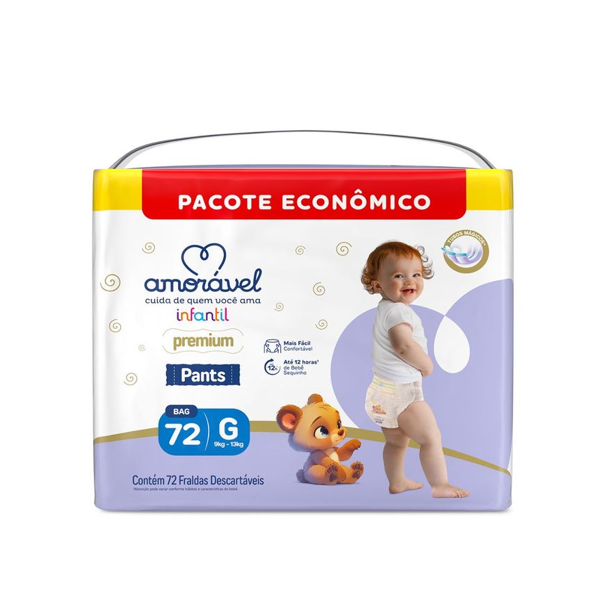 Amoravel Fralda Amorável Pants Ultrabag G 72 Unidades