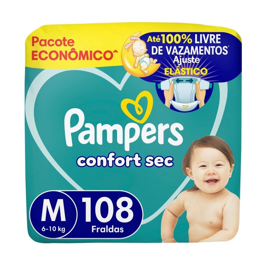 Pampers Fralda Confort Sec M 108 Unidades