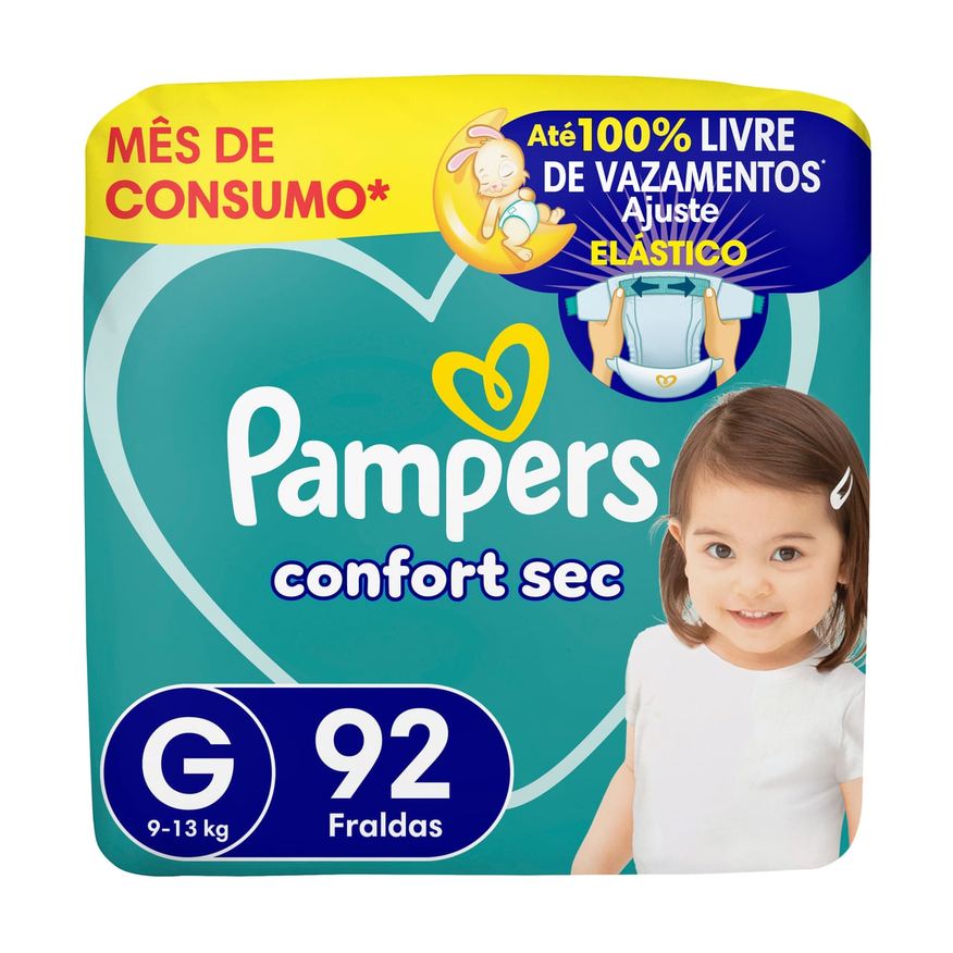Pampers Fralda Descartável Infantil Confort Sec G 92 Unidades