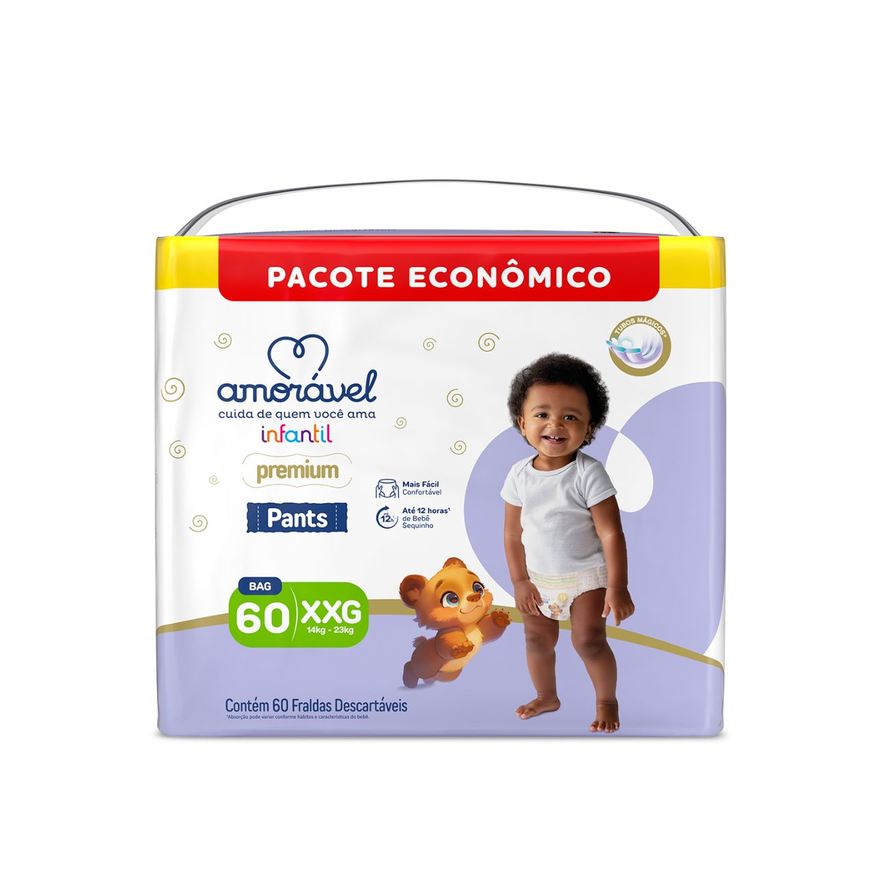 Amoravel Fralda Amorável Pants Ultrabag Xxg 60 Unidades