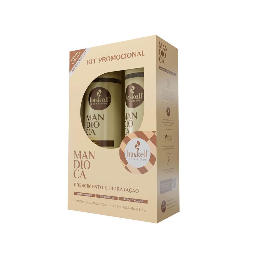 Haskell Kit Mandioca Cabelos Fracos E Opacos Shampoo 300ml + Condicionador 300ml